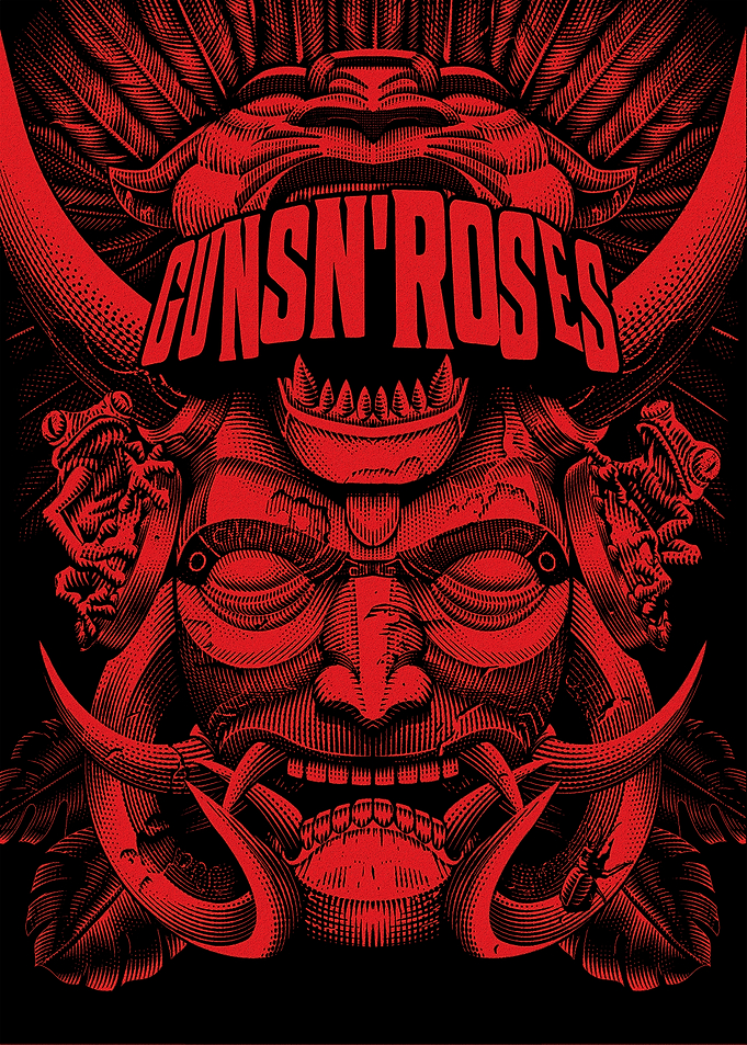 Guns N' Roses Tribal Mask Poster