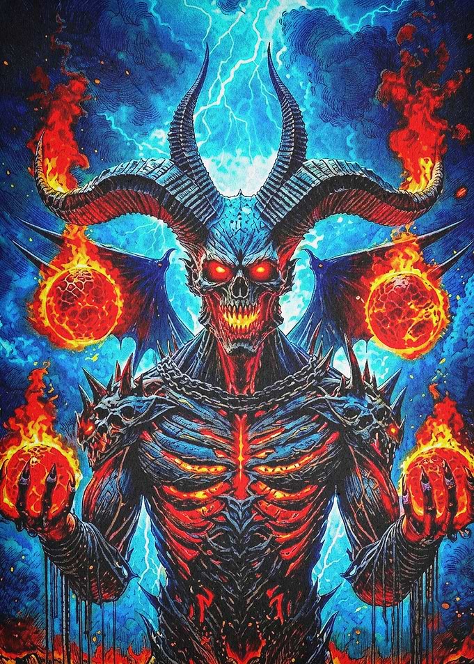 Demon Lord Dark Fantasy Art Poster