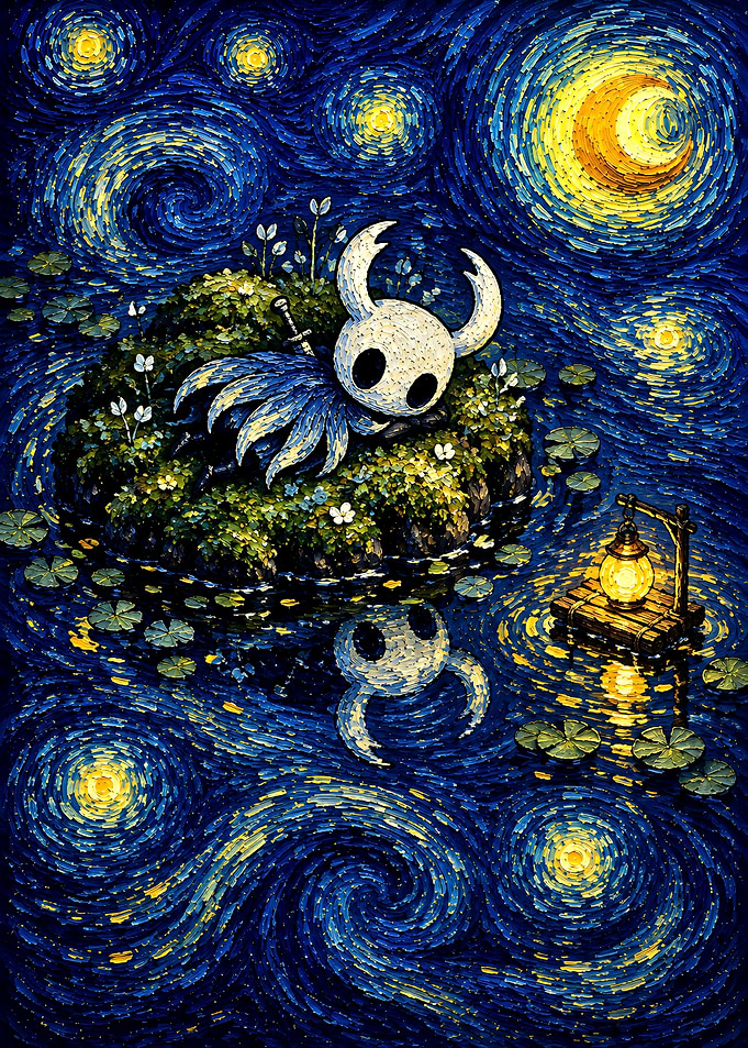 Hollow Knight Starry Night Fan Art