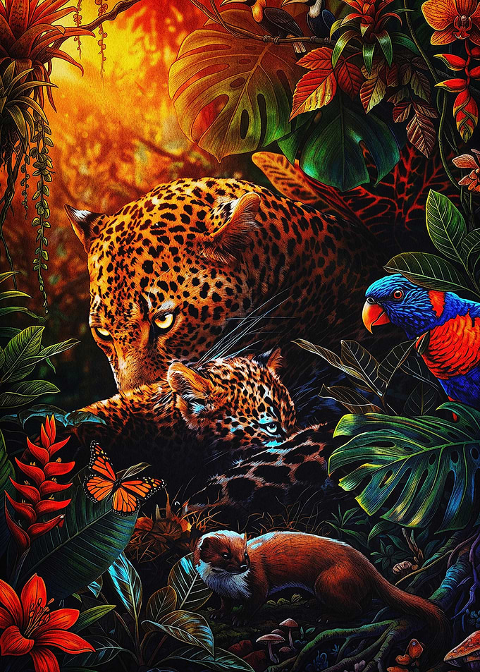 Jaguar Jungle Wild Wildlife Art