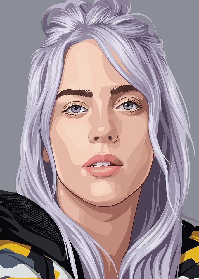 Billie Eilish Digital Portrait Illustration