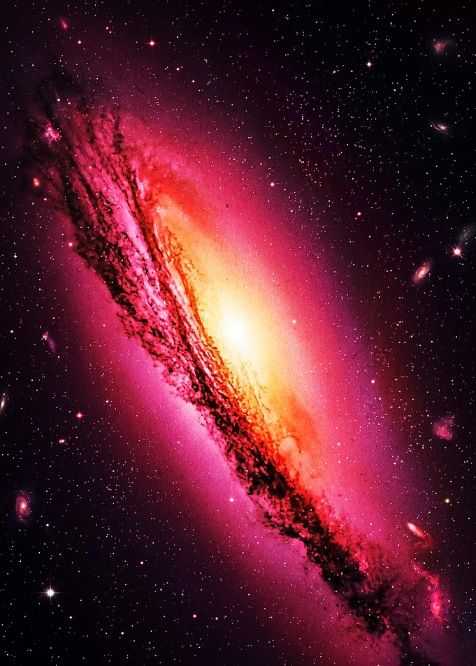 Vibrant Pink Spiral Galaxy