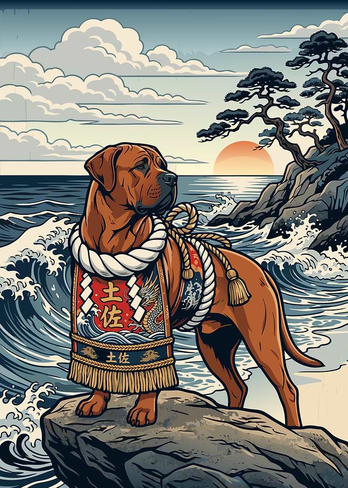 Tosa Inu Sumo Dog Illustration