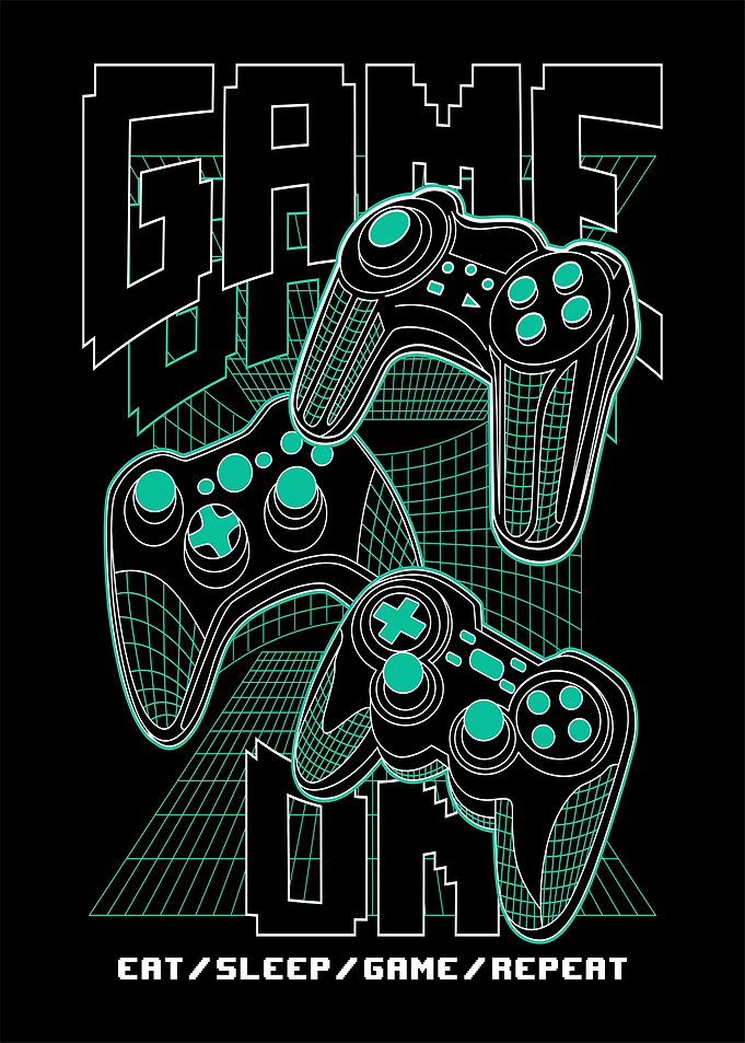 Game On Retro Gaming Graphic