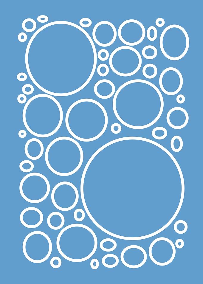 Minimalist Blue and White Bubble Pattern