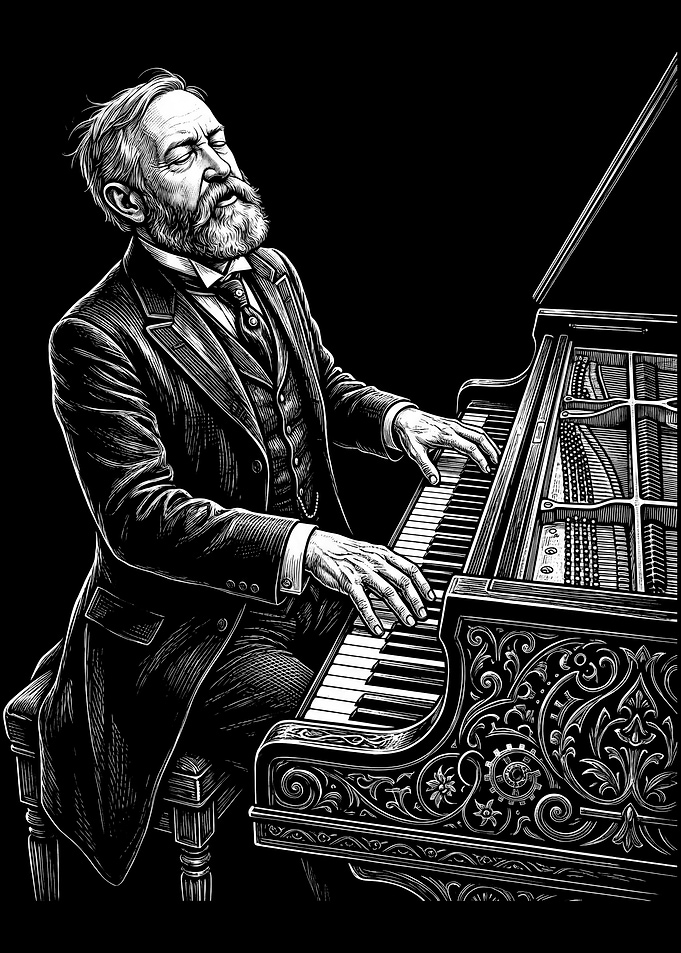 Benjamin Harrison - US President Playing Piano