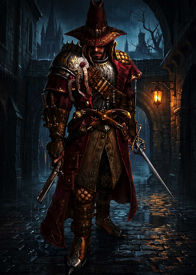 Gothic Witch Hunter in Rain