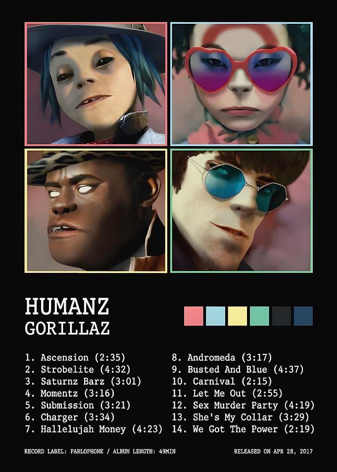 Gorillaz Humanz Album Poster