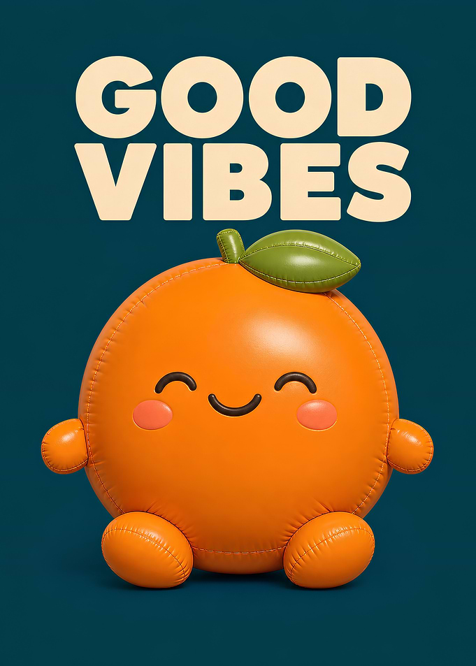 Cute Inflatable Orange Poster