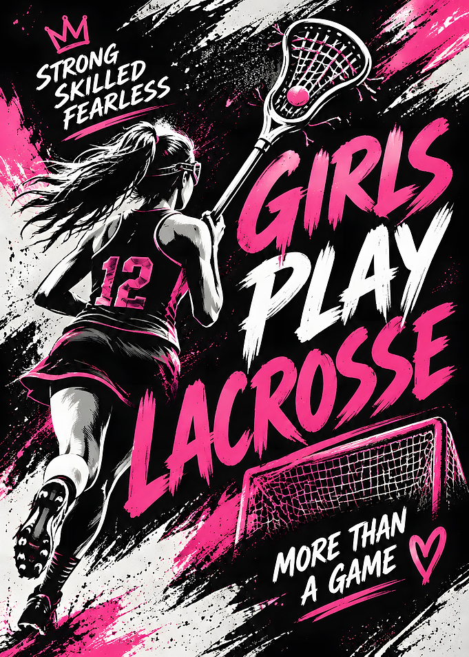 Girls Play Lacrosse Inspirational Poster
