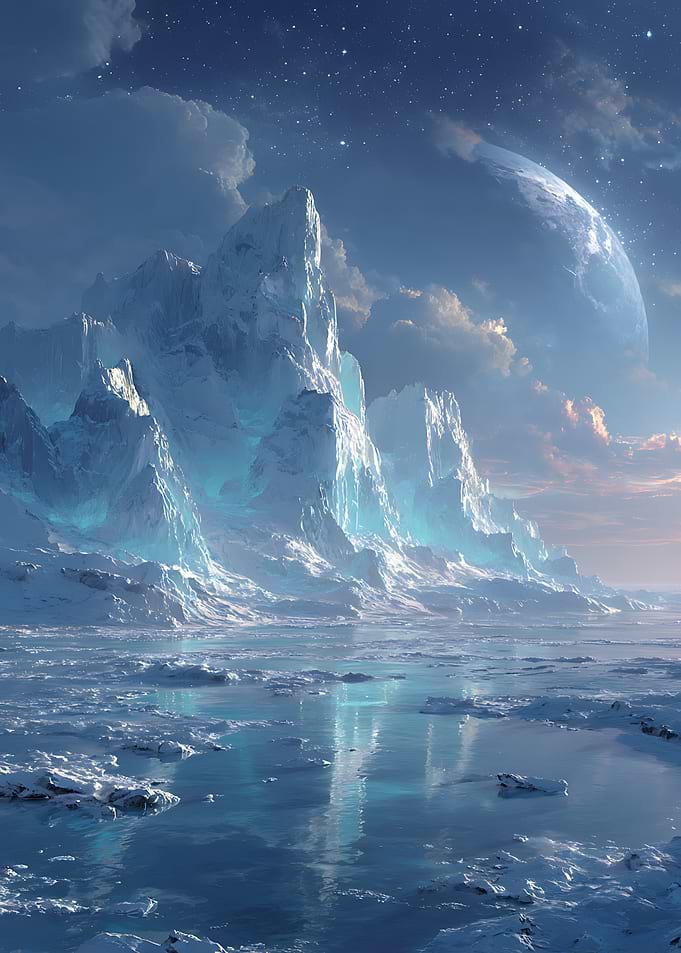 Ethereal Frozen Alien Landscape
