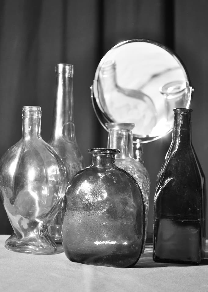 Still Life with Glass Bottles