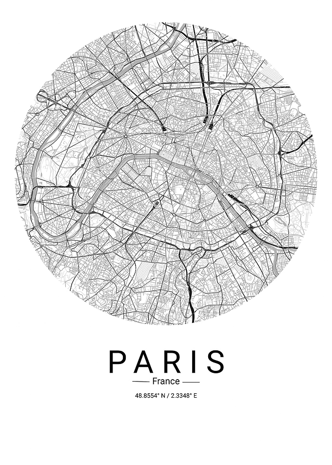 France Minimalist Paris City Map Poster