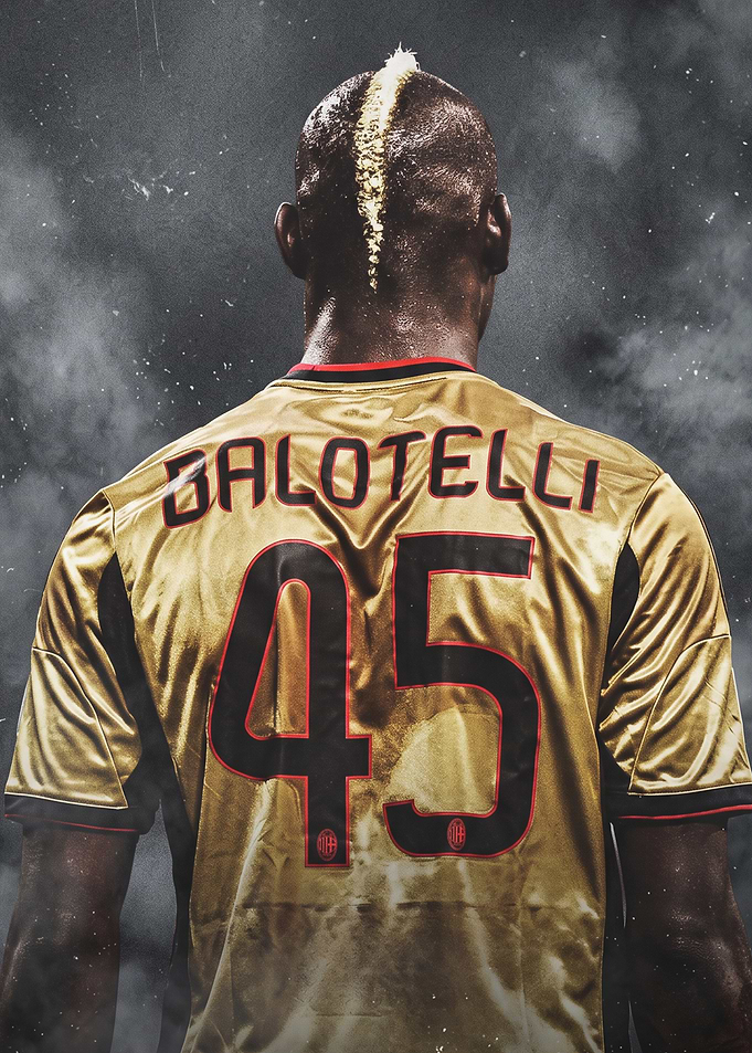 Mario Balotelli AC Milan Gold Jersey