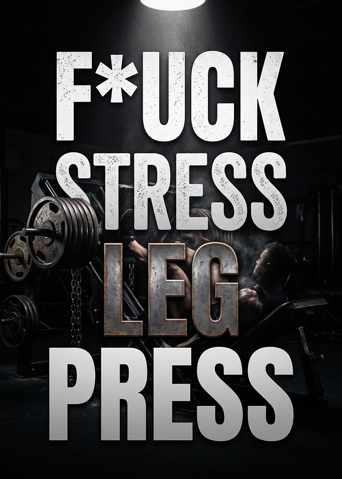 F*ck Stress Leg Press Gym Poster motivation