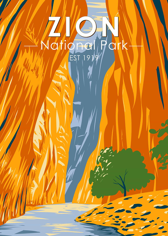 Zion National Park Vintage Poster