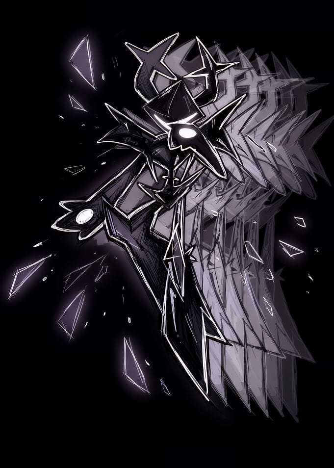 Abstract Dark Geometric Entity Illustration