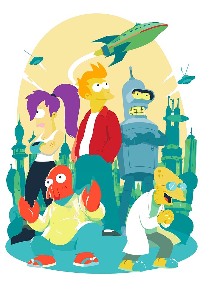 Futurama Main Cast Illustration