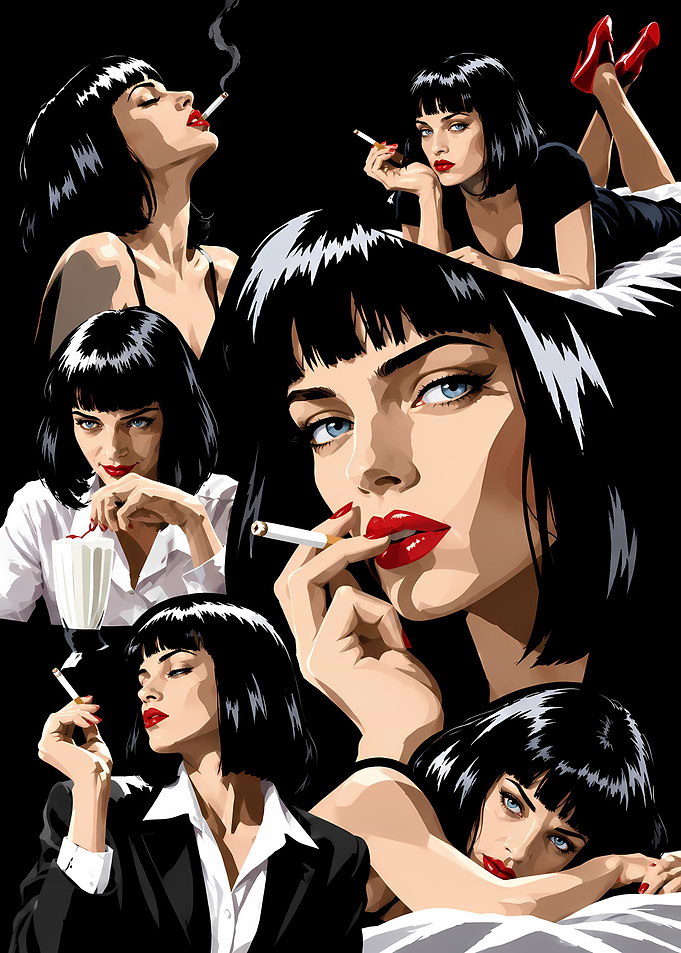 Mia Wallace Pulp Fiction Collage