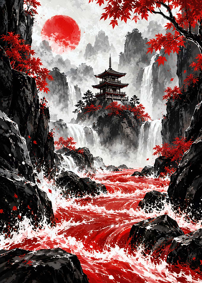 Red River Pagoda Landscape
