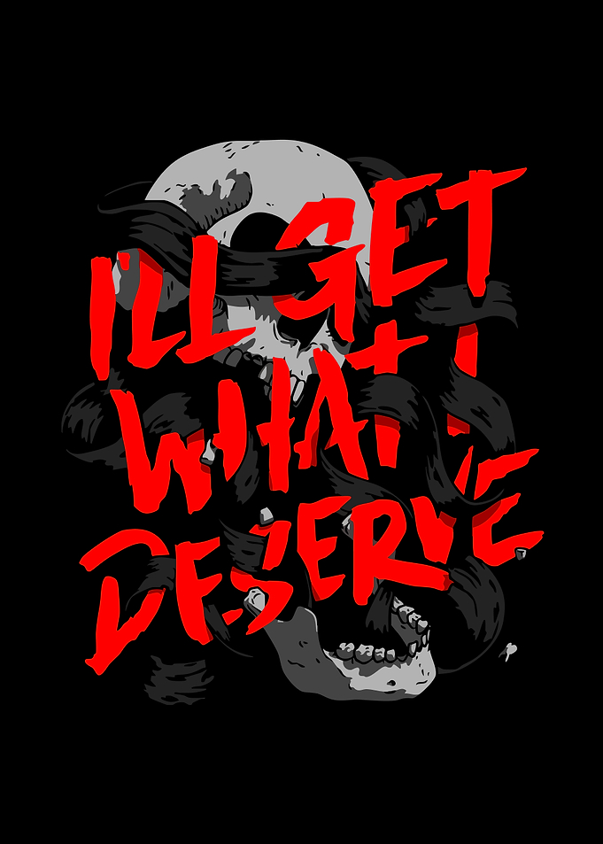 Skull with Text Art Design