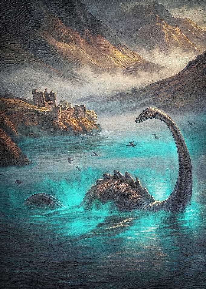 Loch Ness Monster Epic Fantasy Art