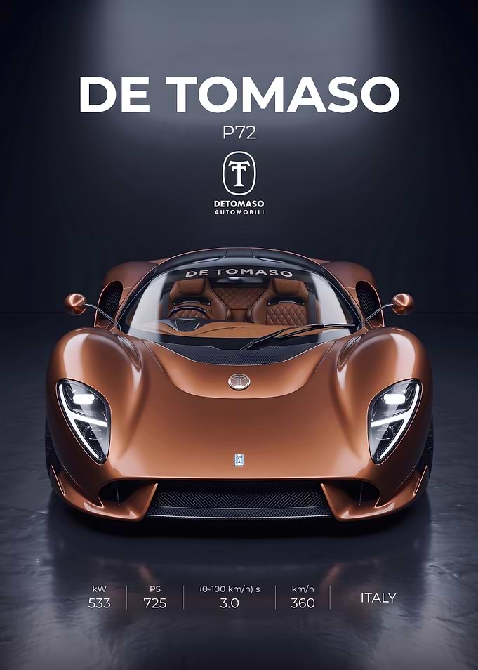 De Tomaso P72 Supercar Poster