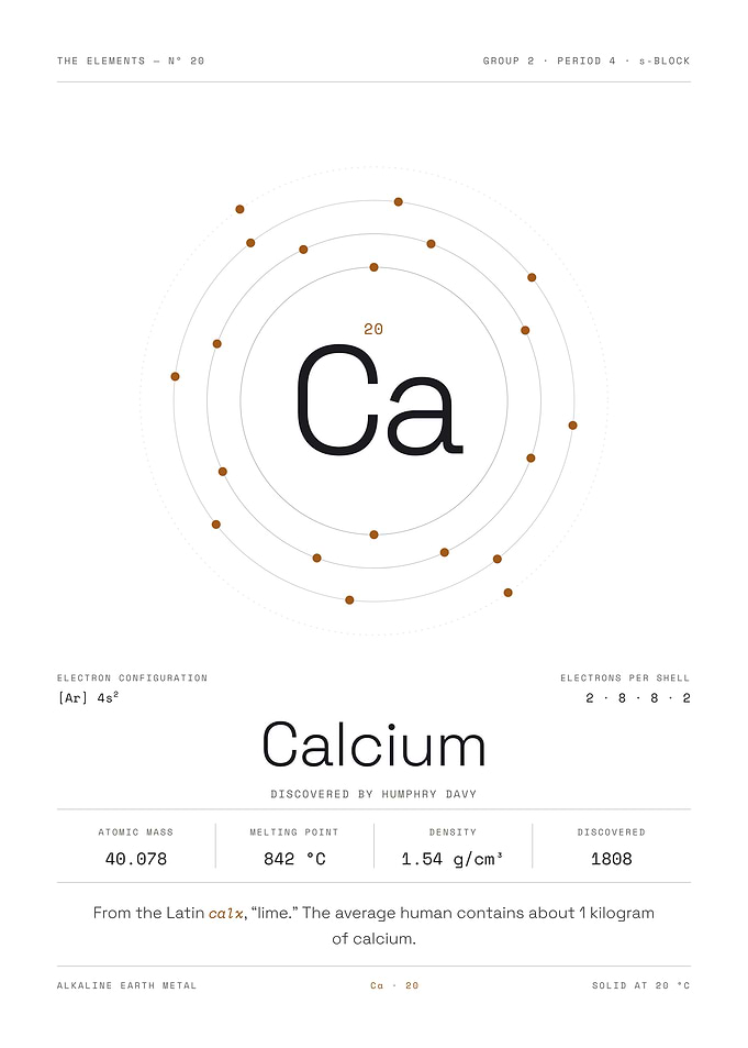 Calcium — The Elements Nº 20 (White Edition)
