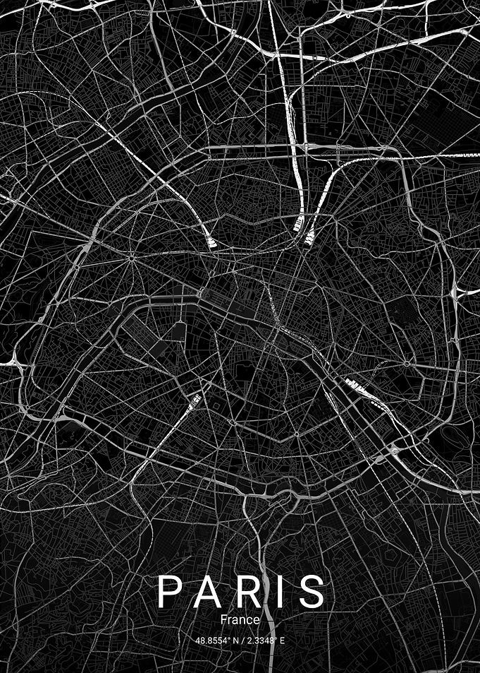 France Minimalist Paris City Map Poster