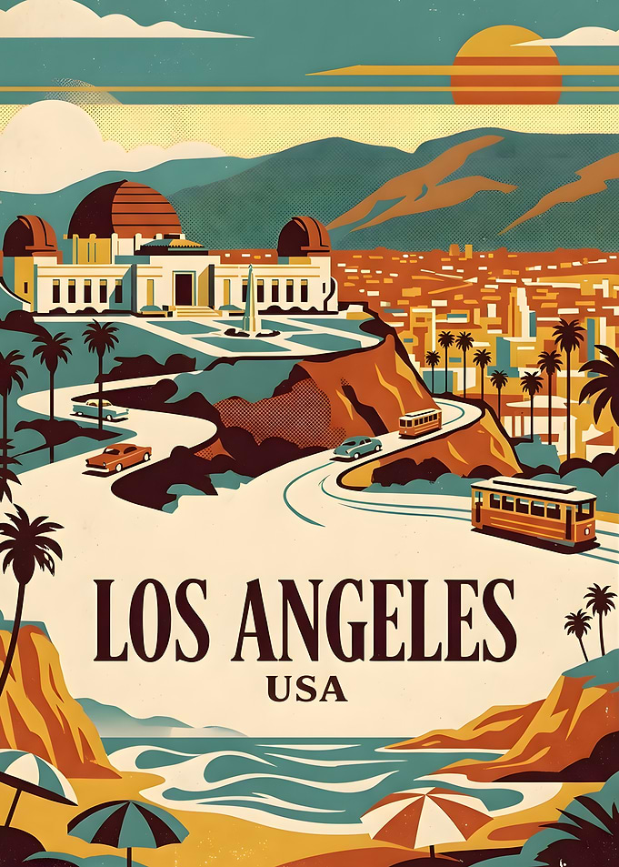 Vintage Los Angeles Travel Poster