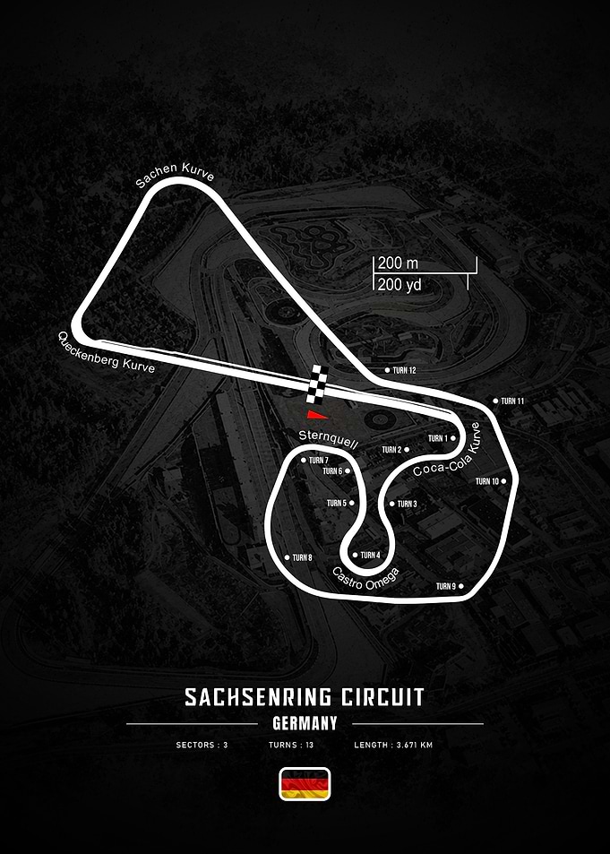 Sachsenring Circuit Germany Track Map
