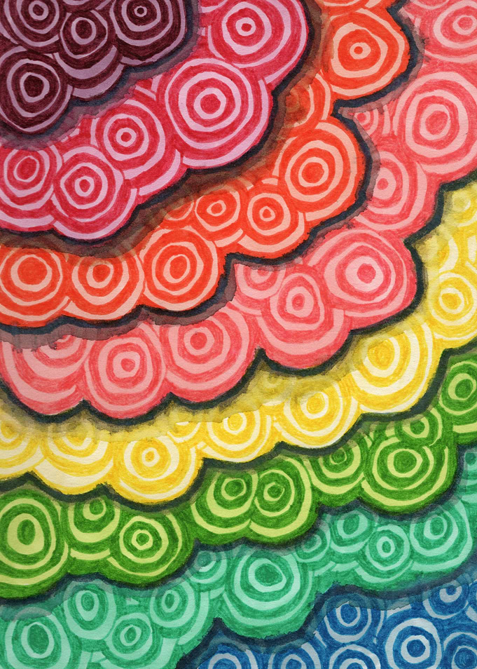 Colorful Rainbow Concentric Circles