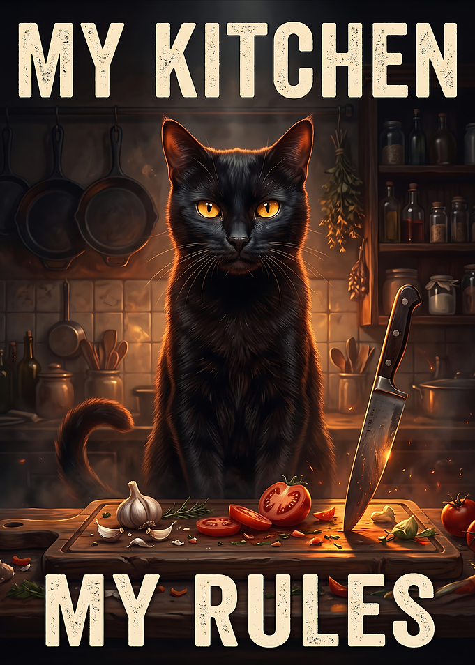 My Kitchen My Rules Cat Poster