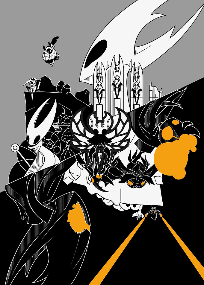 Hollow Knight Character Collage Art