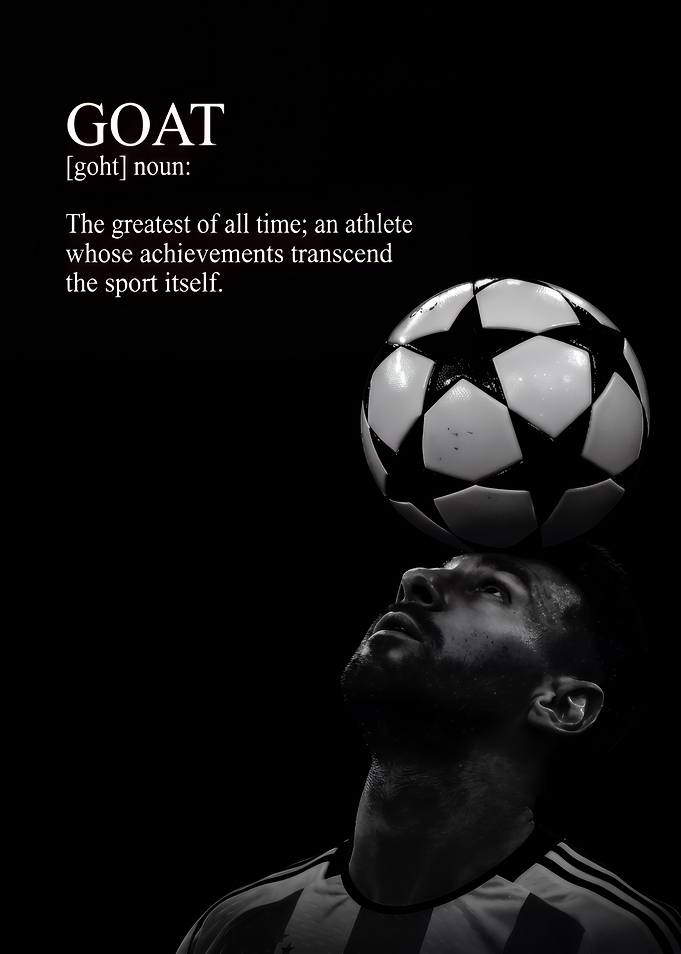 Lionel Messi GOAT Soccer Poster