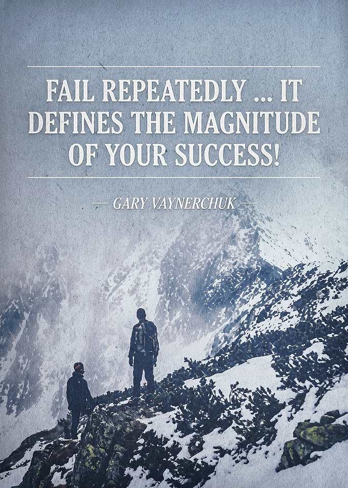 Success Quote Mountain Poster Art
