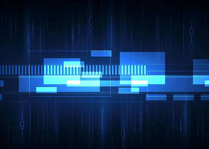 Abstract Blue Digital Technology Background