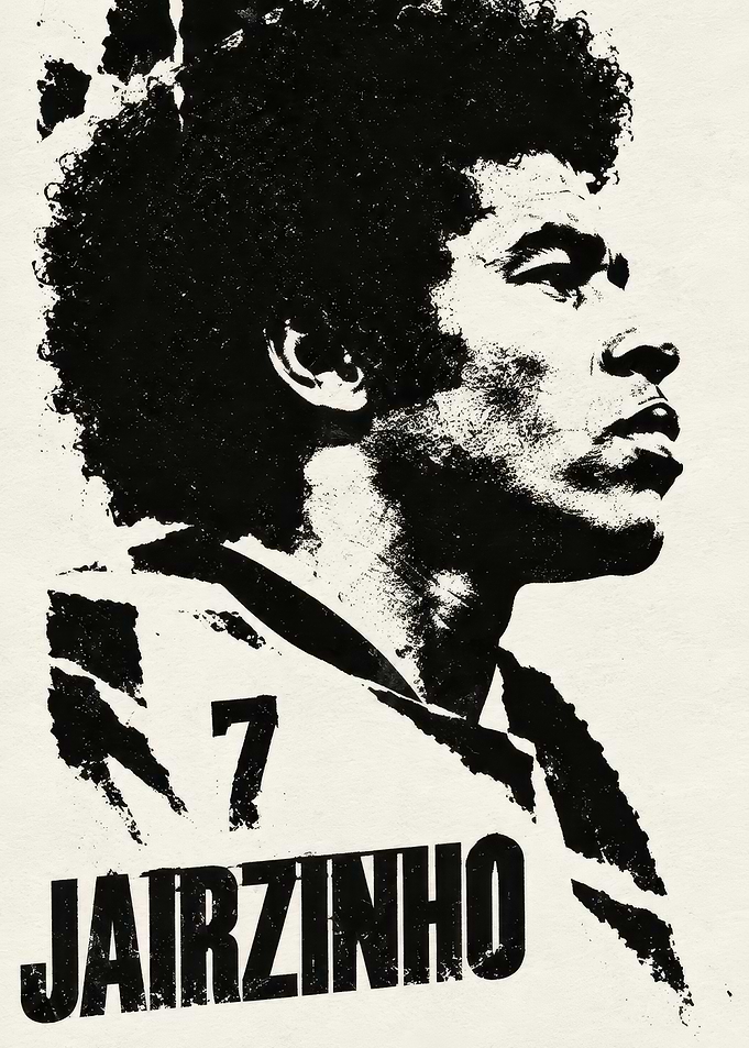 Jairzinho Vintage Style Soccer Poster