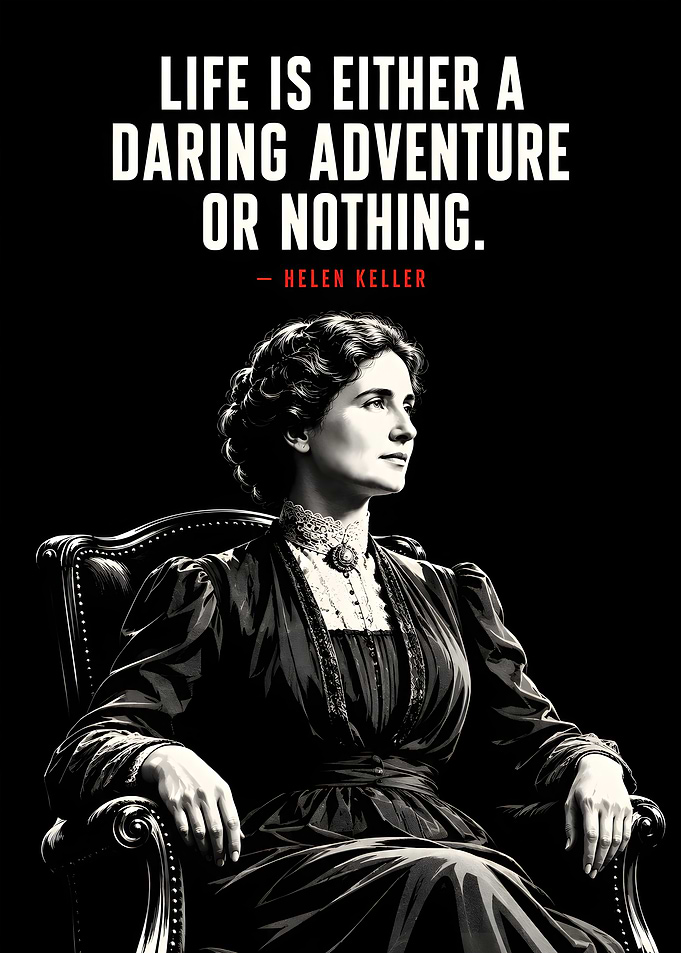 Helen Keller Inspirational Quote Poster