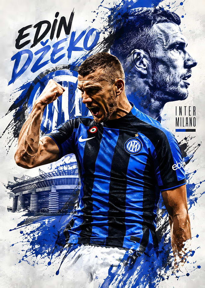 Edin Džeko Inter Milan Poster
