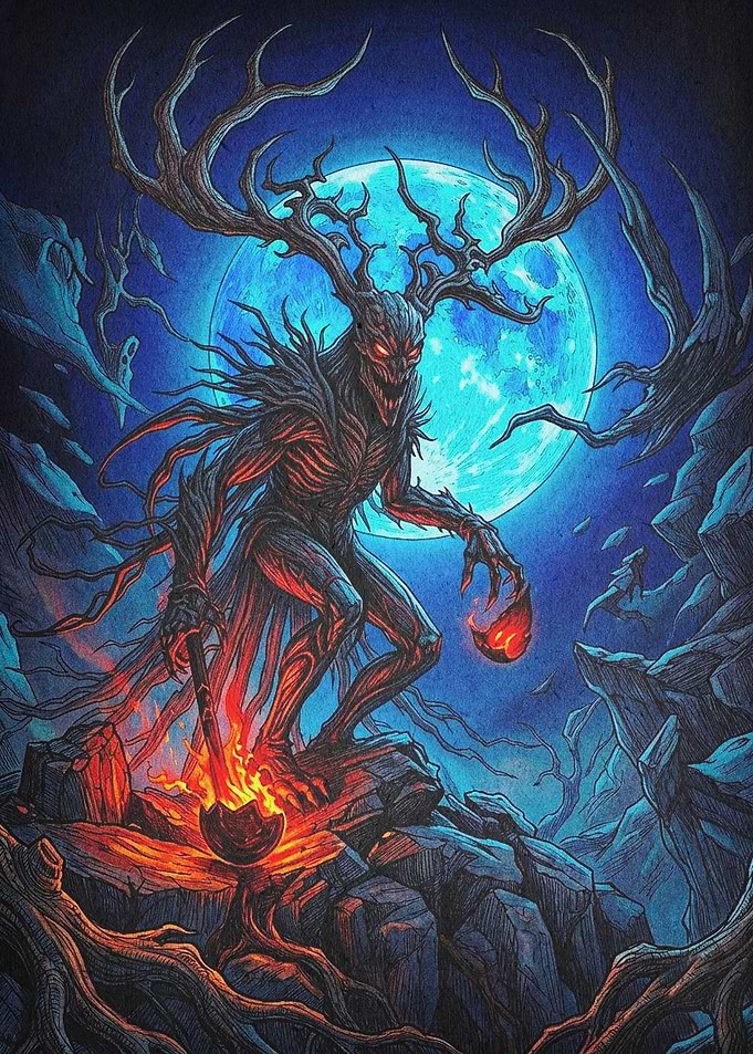 Forest Demon Deer Monster Art