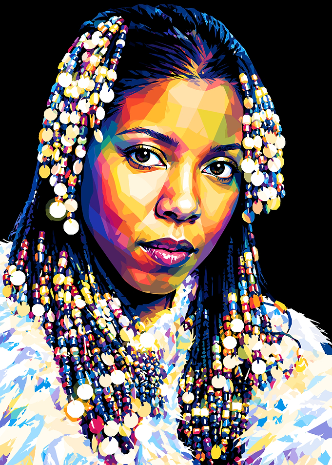 Colorful Pop Art Portrait of Woman