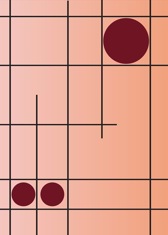 Blush Drift No. 1 Pink and Burgundy Geometric Art