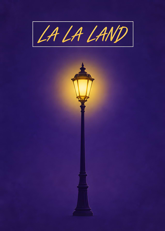 La La Land Purple Streetlamp Jazz Art