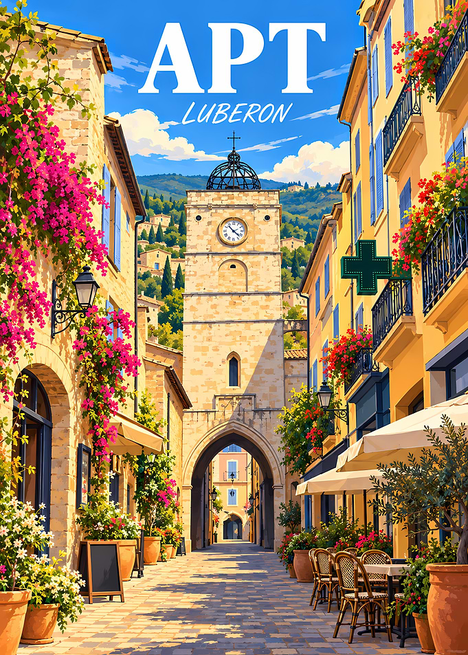 Apt Luberon Travel Poster