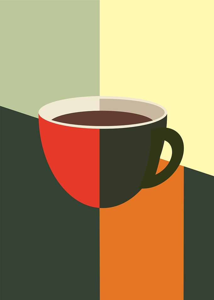 Minimalist Geometric Coffee Cup Illustration