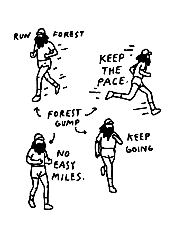 Forrest Gump Running Motivational Illustration