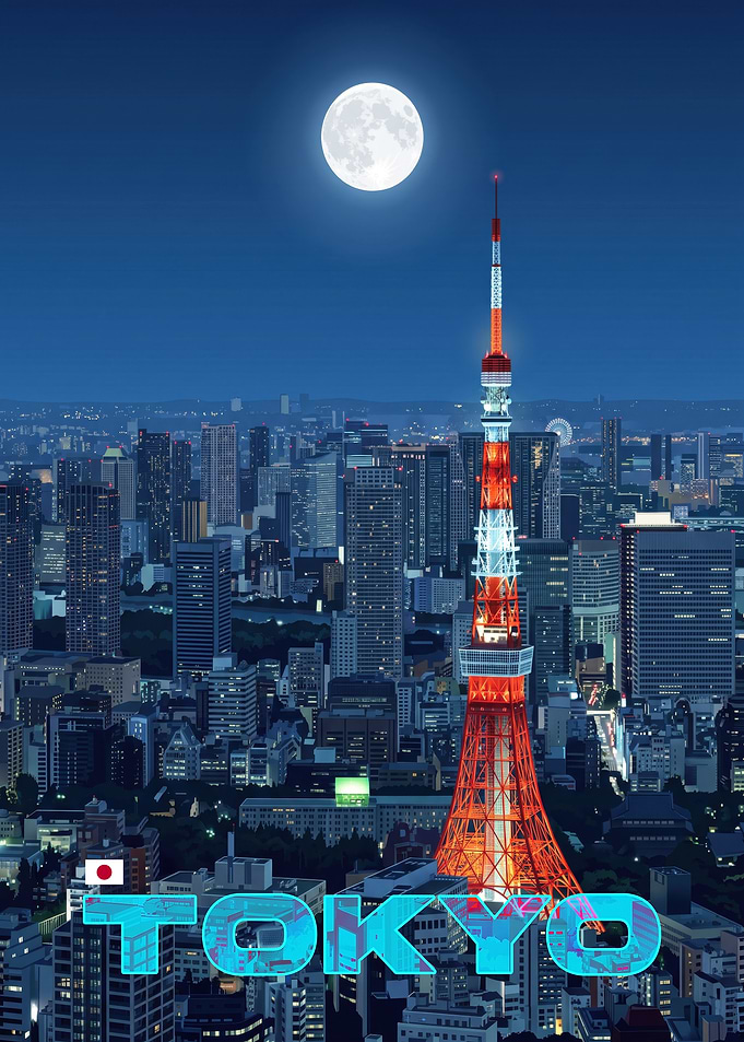 Tokyo Tower Night Cityscape