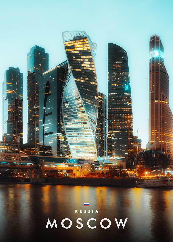 Moscow City Skyline at Night