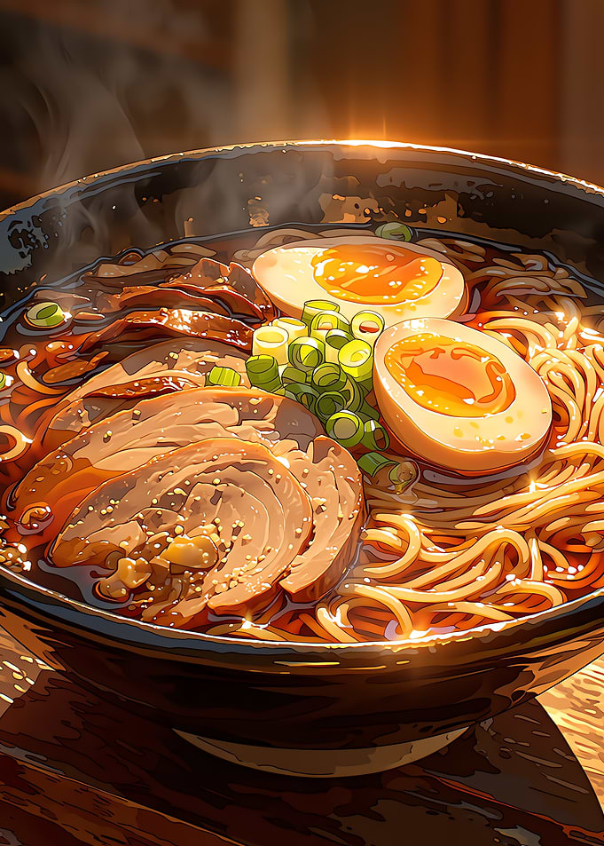 Rich Japanese ramen with egg